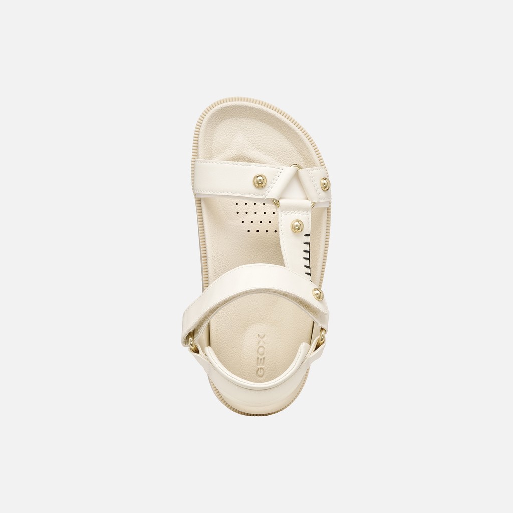 Sandals with straps SANDAL FOAMMENTERA GIRL Light ivory - image number 5 | GEOX