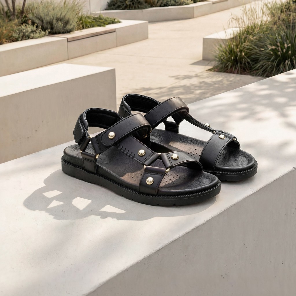Sandals with straps SANDAL FOAMMENTERA GIRL Black - image number 2 | GEOX