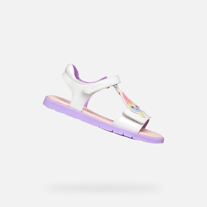 Sandales ouvertes SANDAL JOYFOOT FILLE Blanc/Lilas | GEOX