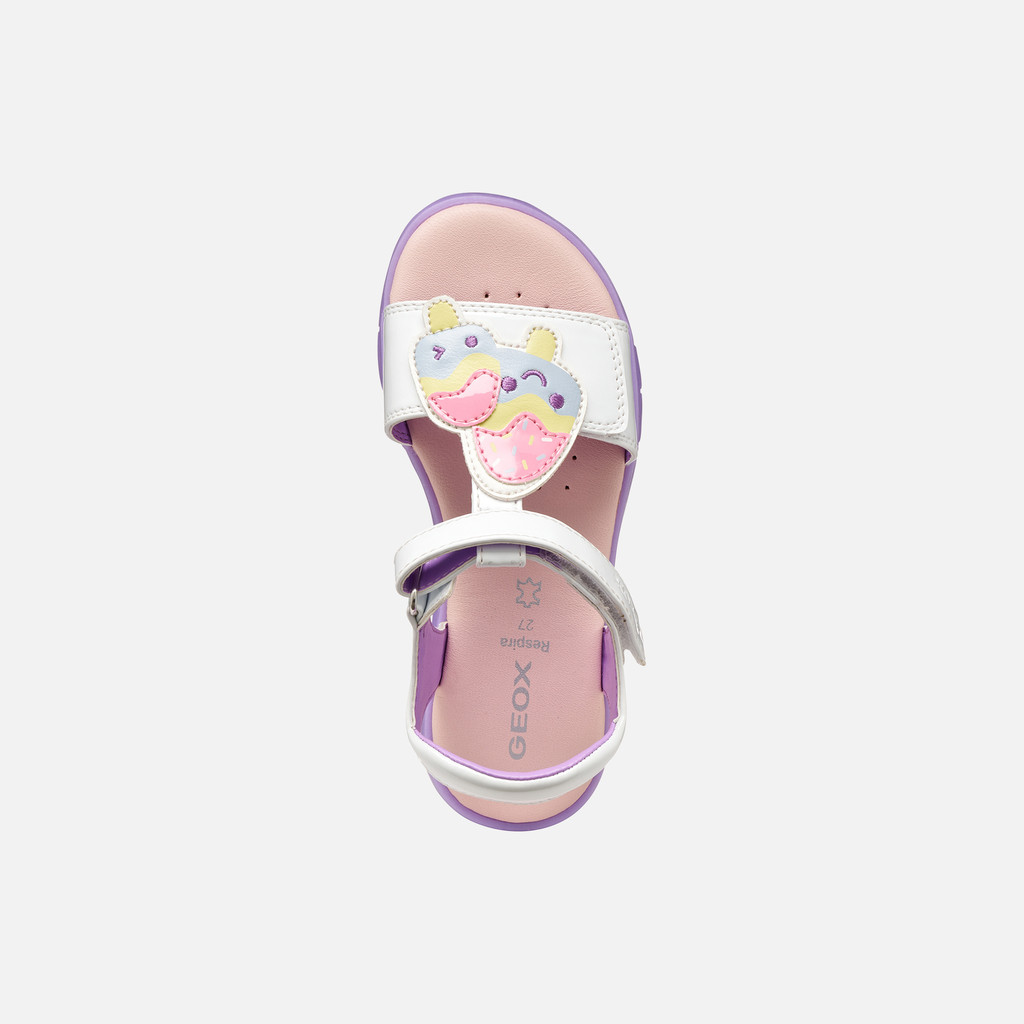 Open sandals SANDAL JOYFOOT GIRL White/Lilac - image number 5 | GEOX