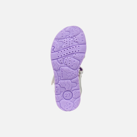 Open sandals SANDAL JOYFOOT GIRL White/Lilac - image number 6 | GEOX