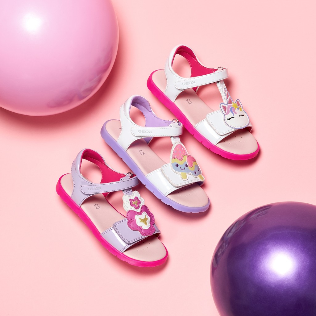 Sandales ouvertes SANDAL JOYFOOT FILLE Blanc/Lilas - image number 1 | GEOX