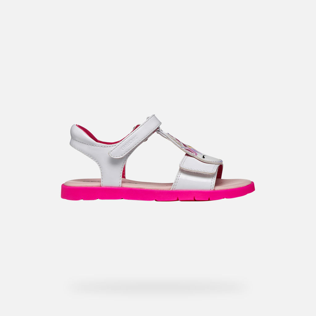 Sandal Joyfoot Fille Blanc/fuchsia Fluo