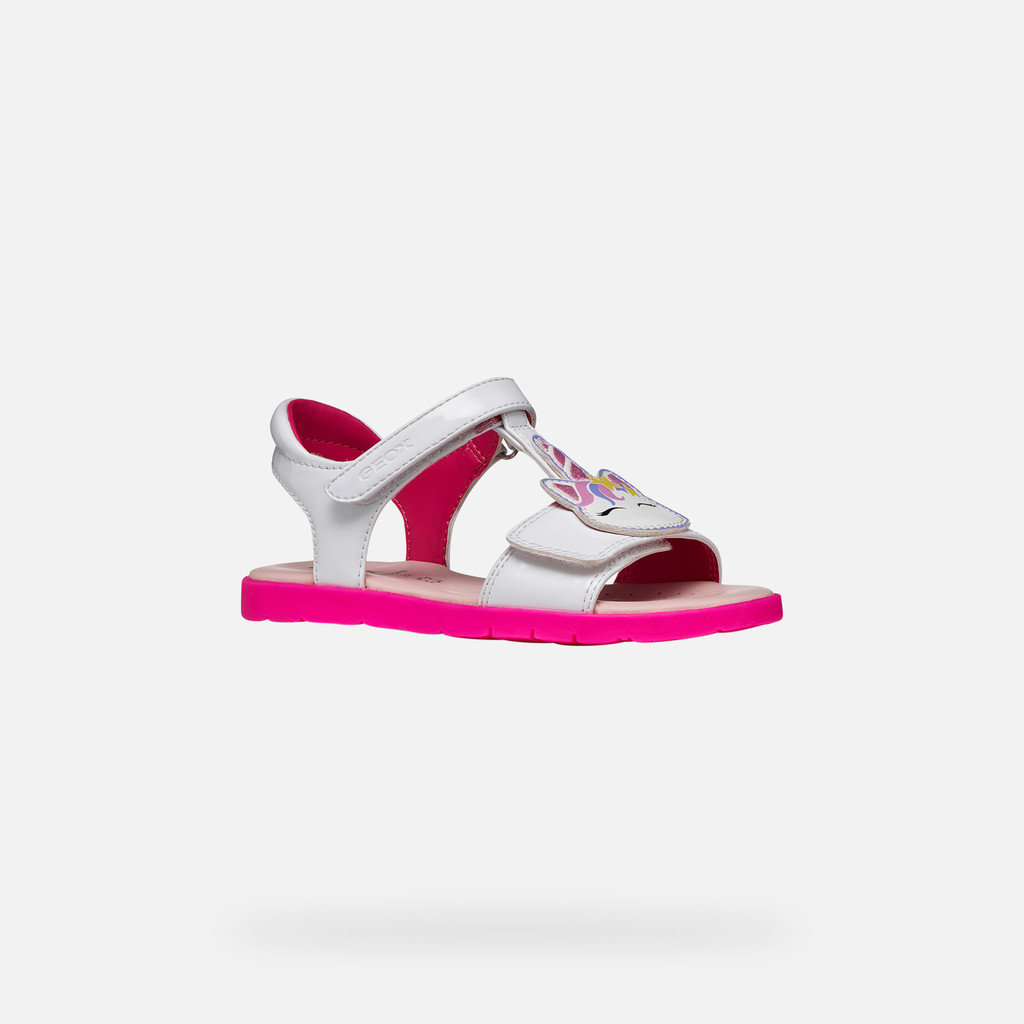 Open sandals SANDAL JOYFOOT GIRL White/Fluo Fuchsia - image number 2 | GEOX