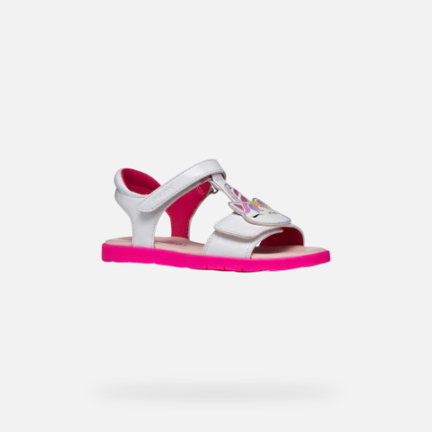 Open sandals SANDAL JOYFOOT GIRL White/Fluo Fuchsia - image number 2 | GEOX