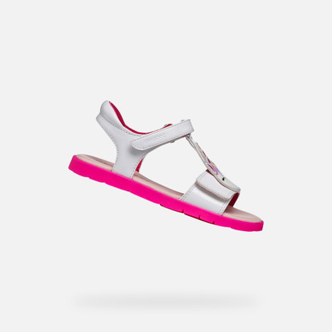 Open sandals SANDAL JOYFOOT GIRL White/Fluo Fuchsia | GEOX