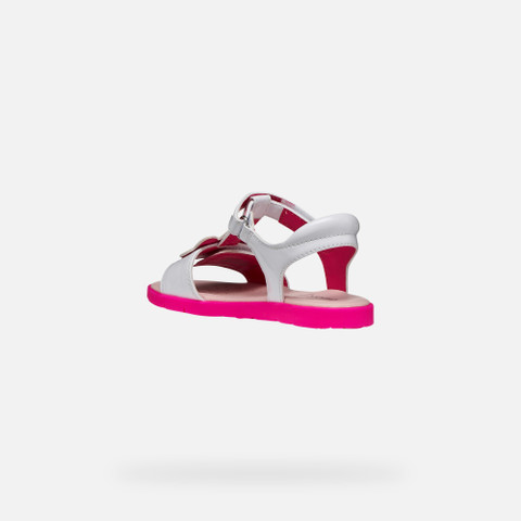 Open sandals SANDAL JOYFOOT GIRL White/Fluo Fuchsia - image number 3 | GEOX