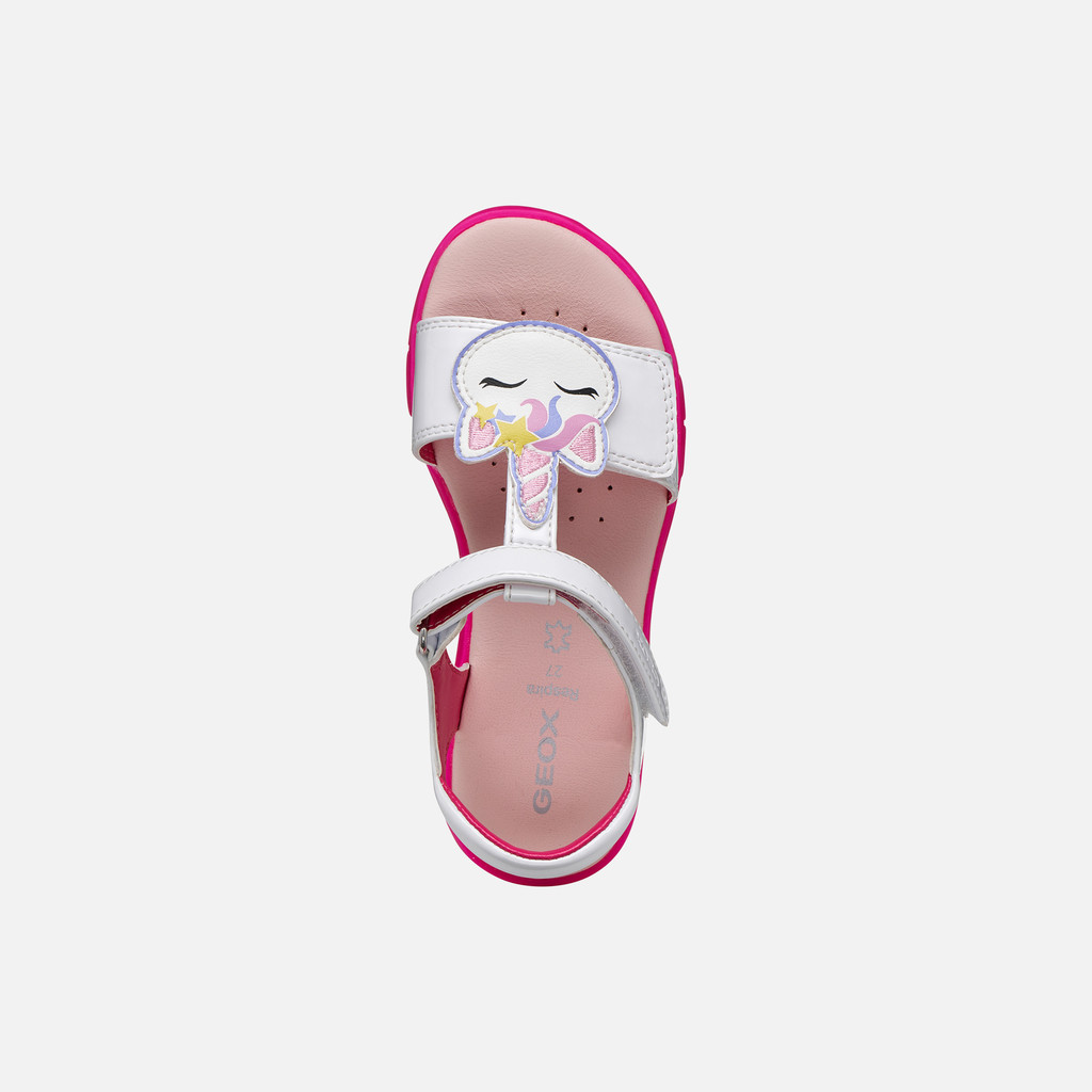 Open sandals SANDAL JOYFOOT GIRL White/Fluo Fuchsia - image number 5 | GEOX