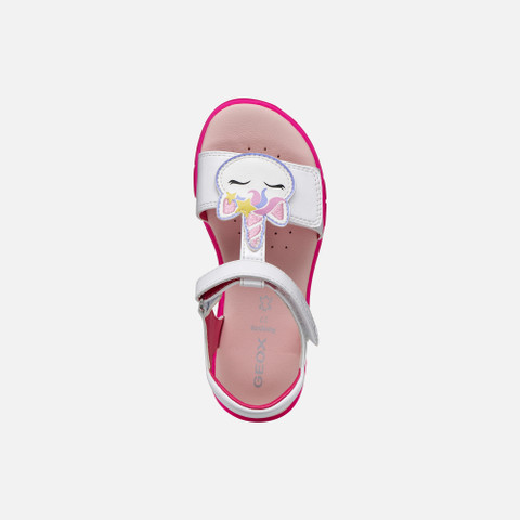 Open sandals SANDAL JOYFOOT GIRL White/Fluo Fuchsia - image number 5 | GEOX