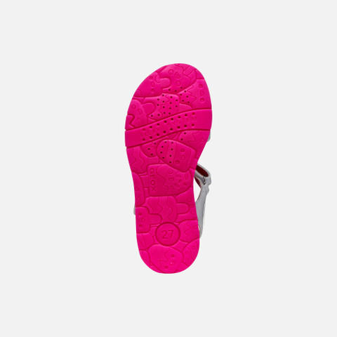 Open sandals SANDAL JOYFOOT GIRL White/Fluo Fuchsia - image number 6 | GEOX
