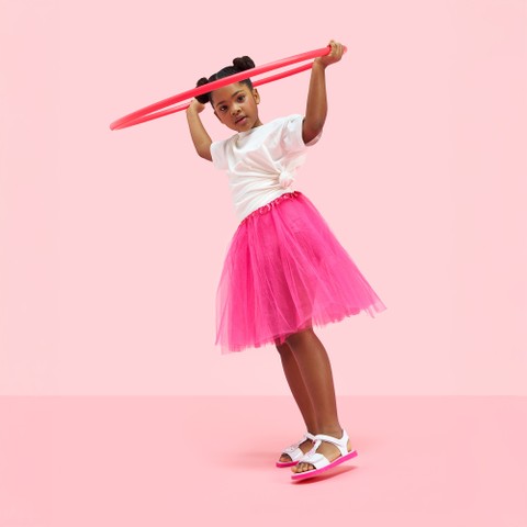 Sandales ouvertes SANDAL JOYFOOT FILLE Blanc/Fuchsia fluo - image number 4 | GEOX