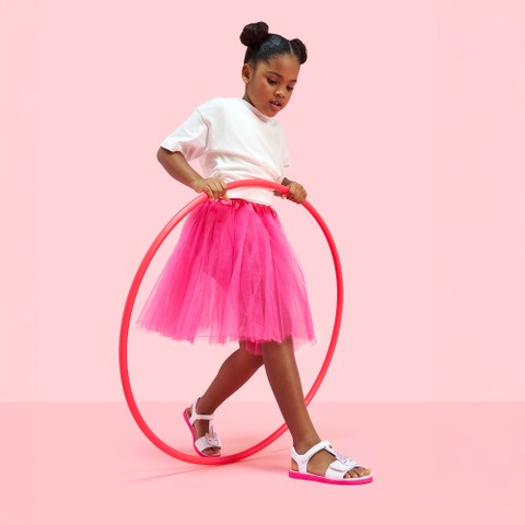 Sandales ouvertes SANDAL JOYFOOT FILLE Blanc/Fuchsia fluo - image number 5 | GEOX