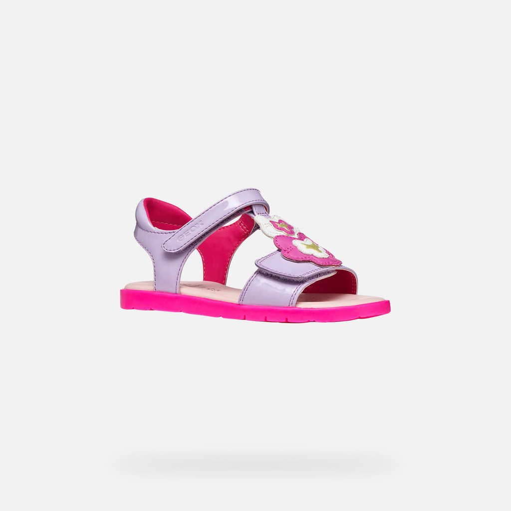 Open sandals SANDAL JOYFOOT GIRL Lilac/Fluo fuchsia - image number 2 | GEOX