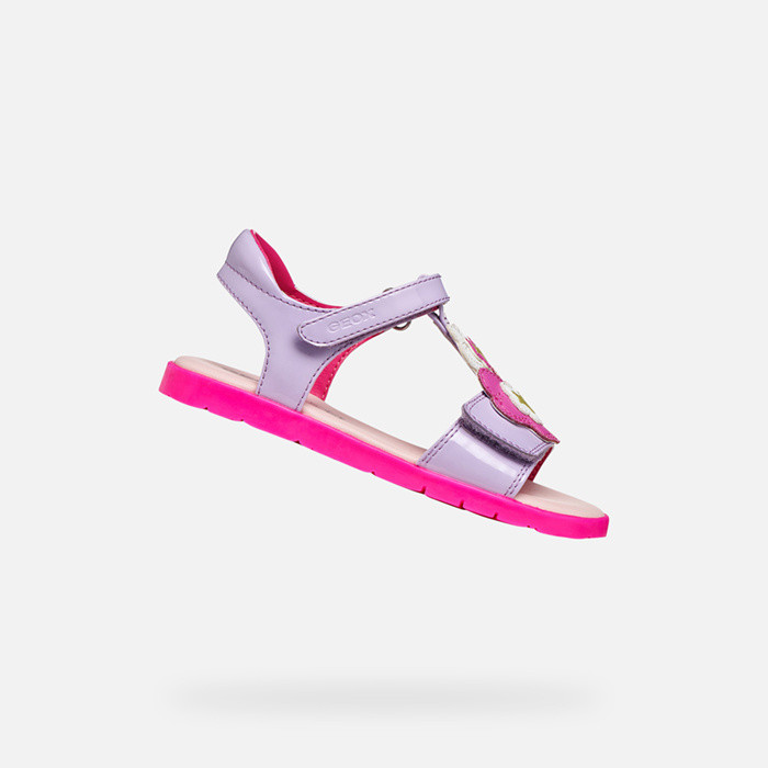 Sandales ouvertes SANDAL JOYFOOT FILLE Lilas/Fuchsia fluo | GEOX