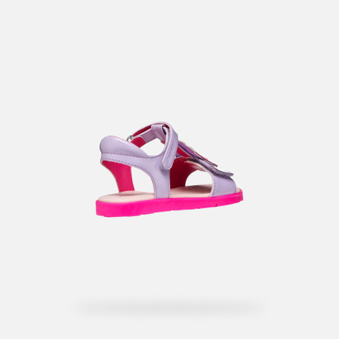 Open sandals SANDAL JOYFOOT GIRL Lilac/Fluo fuchsia - image number 4 | GEOX