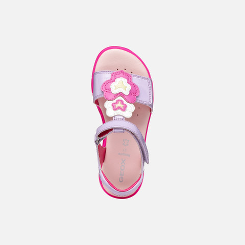 Open sandals SANDAL JOYFOOT GIRL Lilac/Fluo fuchsia - image number 5 | GEOX