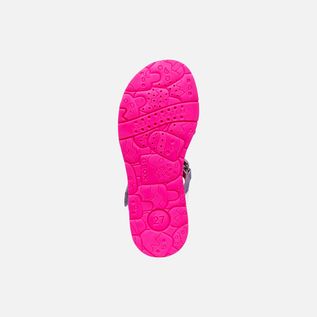 Open sandals SANDAL JOYFOOT GIRL Lilac/Fluo fuchsia - image number 6 | GEOX