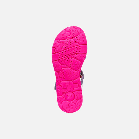 Open sandals SANDAL JOYFOOT GIRL Lilac/Fluo fuchsia - image number 6 | GEOX