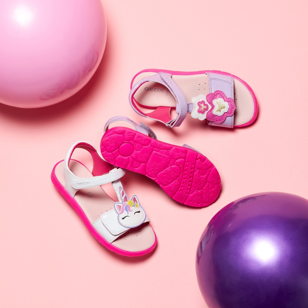 Sandales ouvertes SANDAL JOYFOOT FILLE Lilas/Fuchsia fluo - image number 3 | GEOX