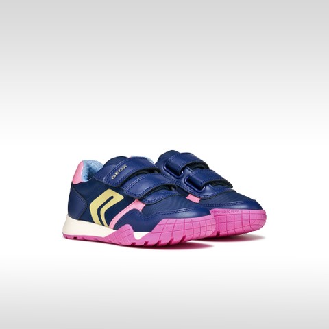 Scarpe con strappo RANN-E BAMBINA Royal blu scuro/Rosa - image number 1 | GEOX