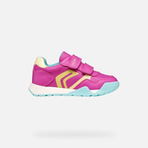 Chaussures à scratch RANN-E FILLE Fuchsia/Jaune clair - image number 1 | GEOX