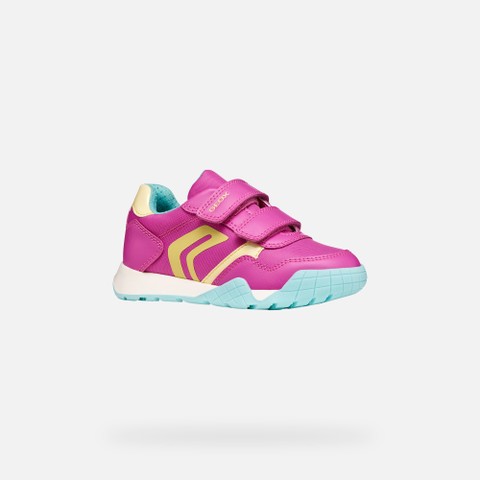 Chaussures à scratch RANN-E FILLE Fuchsia/Jaune clair - image number 2 | GEOX