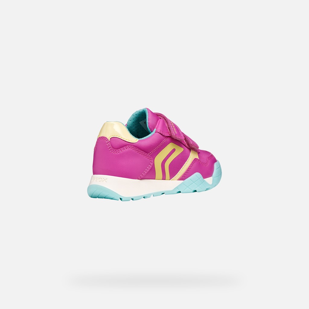 Chaussures à scratch RANN-E FILLE Fuchsia/Jaune clair - image number 4 | GEOX