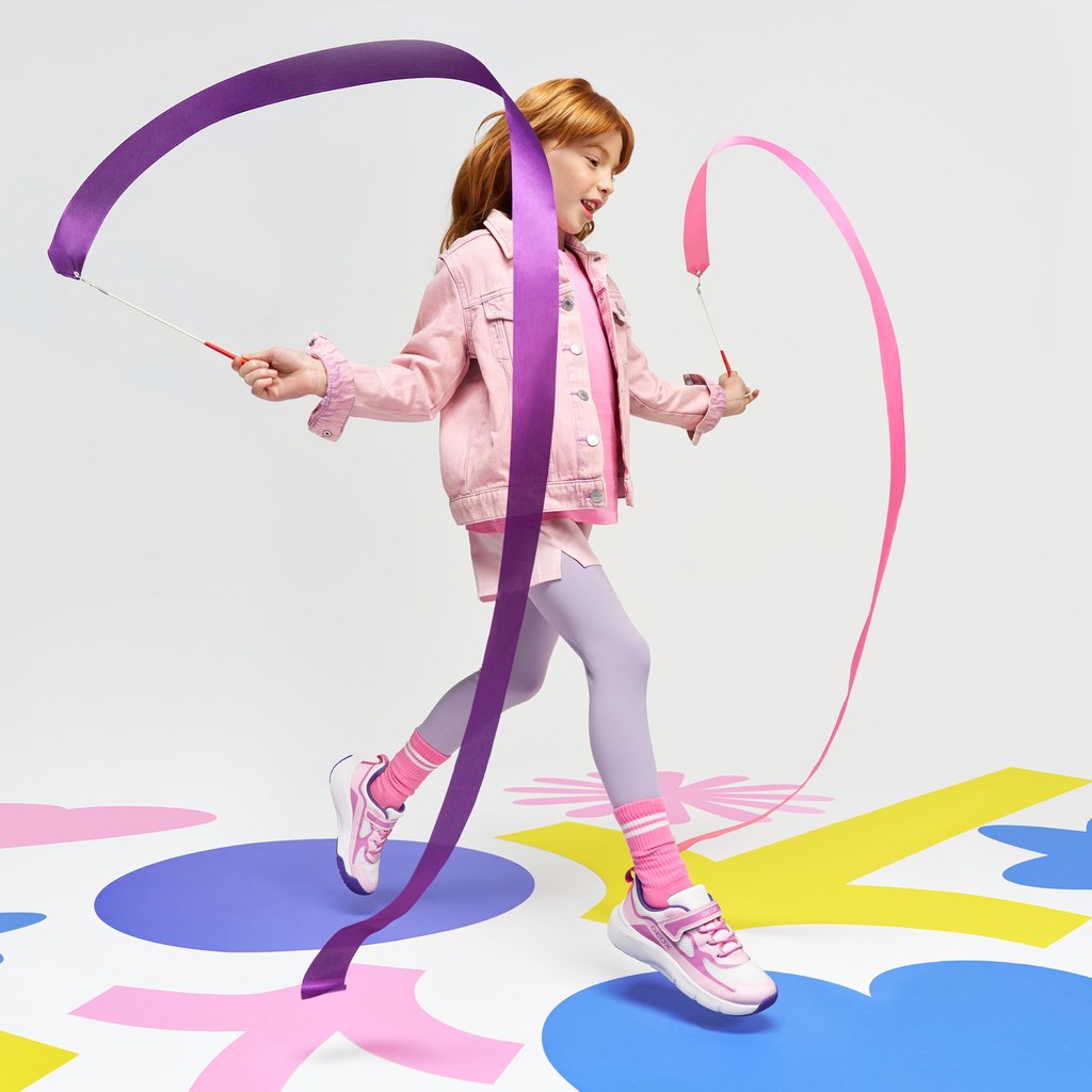 Low top sneakers PRO-RAN JUNIOR Pink/White - image number 1 | GEOX