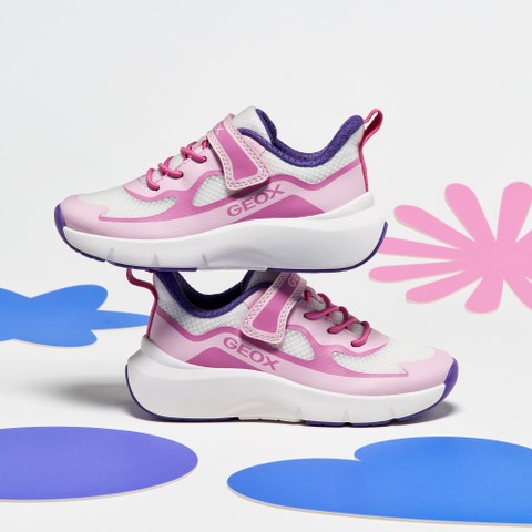 Low top sneakers PRO-RAN JUNIOR Pink/White - image number 4 | GEOX