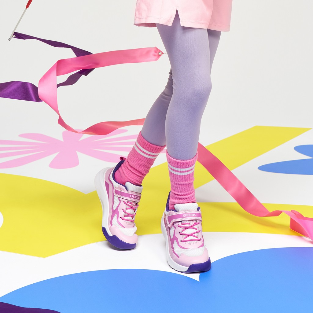 Baskets basse PRO-RAN JUNIOR Rose/Blanc - image number 14 | GEOX