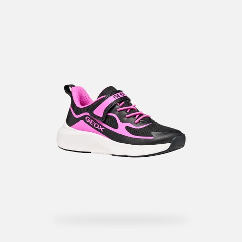 Sneakers met versterkte neus PRO-RAN JUNIOR Zwart/Fuchsia - image number 2 | GEOX