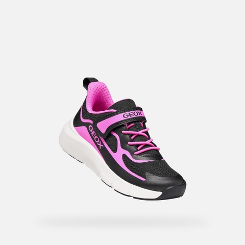 Sneakers met versterkte neus PRO-RAN JUNIOR Zwart/Fuchsia - image number 4 | GEOX