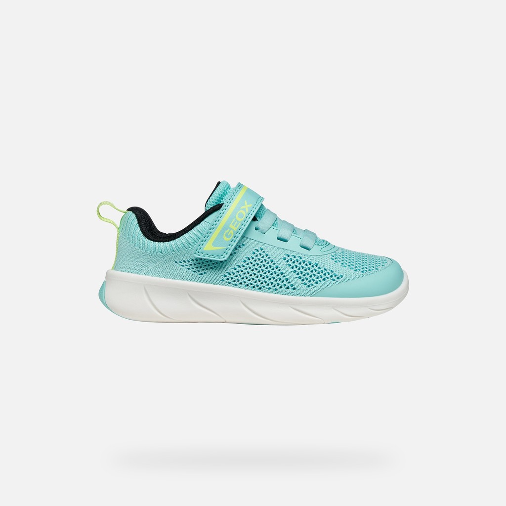 Canvas sneakers FOOT-RUN GIRL Watersea/Acid green - image number 1 | GEOX