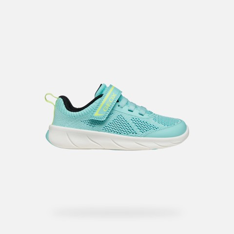Canvas sneakers FOOT-RUN GIRL Watersea/Acid green - image number 1 | GEOX