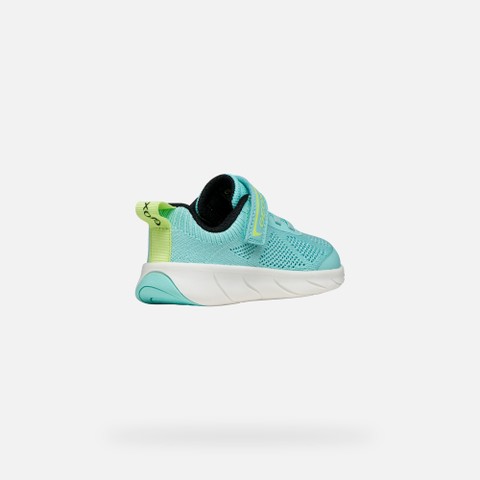 Canvas sneakers FOOT-RUN GIRL Watersea/Acid green - image number 4 | GEOX
