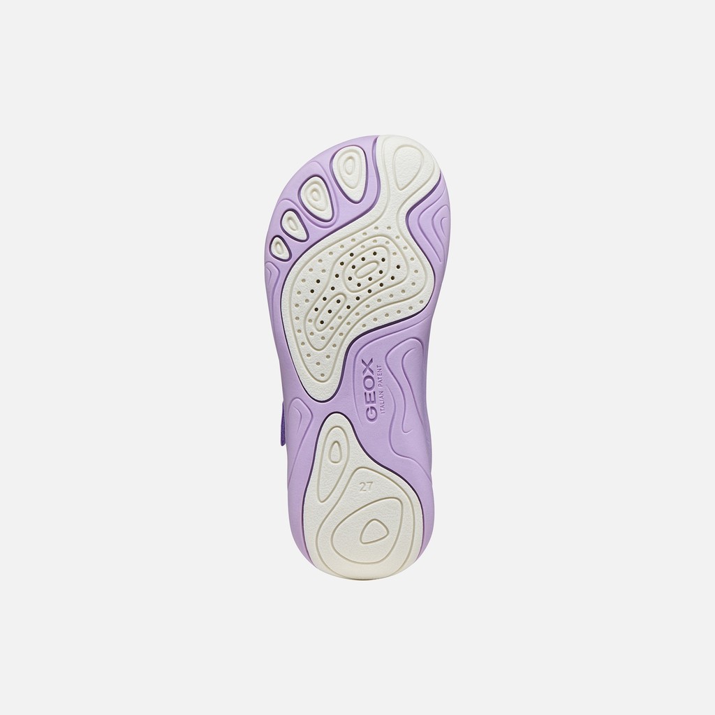 Canvas sneakers FOOT-RUN GIRL Lilac/Light Yellow - image number 7 | GEOX