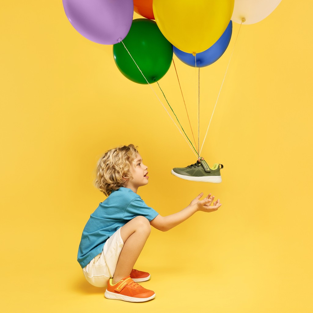 Canvas sneakers FOOT-RUN BOY Military/Lime - image number 1 | GEOX