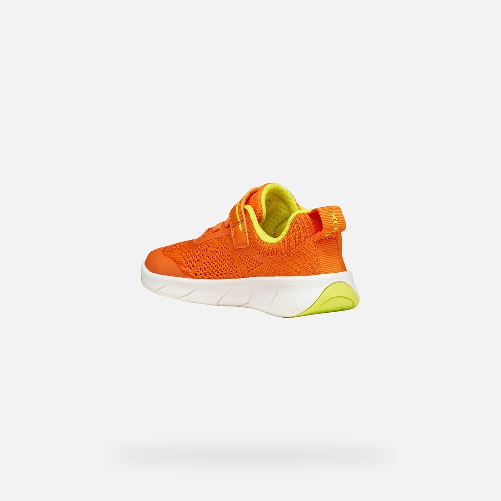 Zapatillas de lona FOOT-RUN NI&Ntilde;O Naranja/Verde lima - image number 3 | GEOX