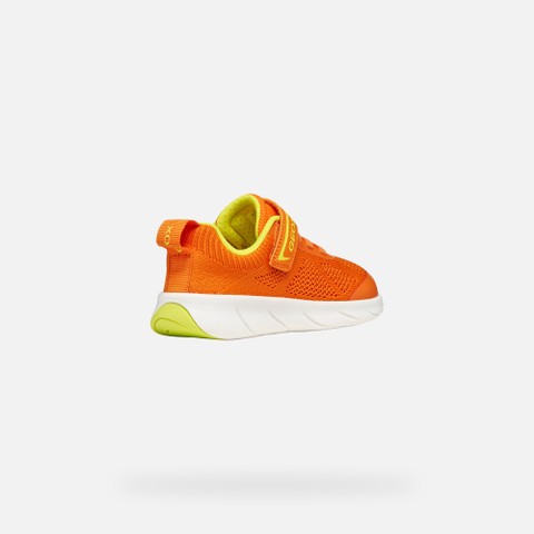 Zapatillas de lona FOOT-RUN NI&Ntilde;O Naranja/Verde lima - image number 4 | GEOX