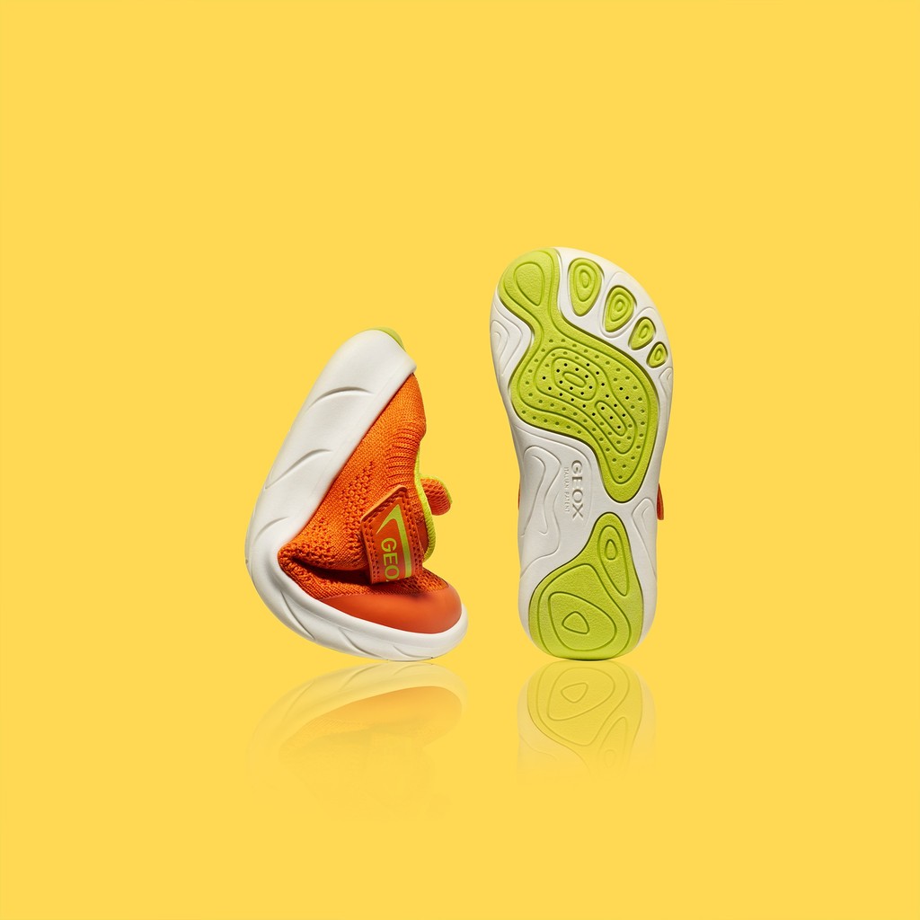 Canvas sneakers FOOT-RUN BOY Orange/Lime green - image number 9 | GEOX