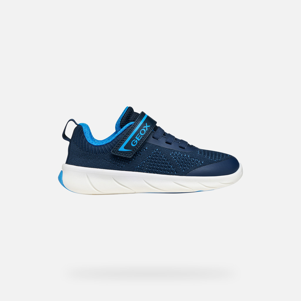 Leinensneaker FOOT-RUN JUNGE Marineblau/Azurblau - image number 1 | GEOX