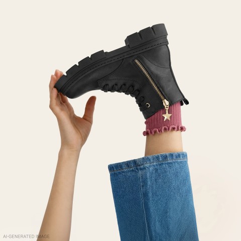 Rangers chaussures KARSYN FILLE Noir - image number 1 | GEOX
