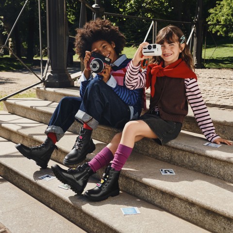 Rangers chaussures KARSYN FILLE Noir - image number 1 | GEOX