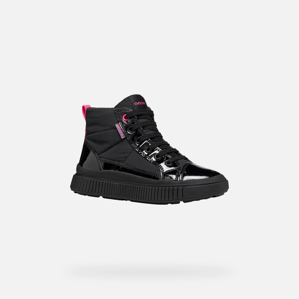 Waterproof trainers LAQUINNY ABX GIRL Black/Fluo Fuchsia - image number 2 | GEOX