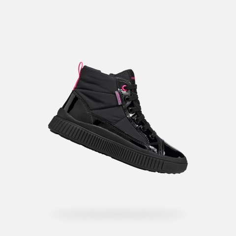 Waterproof trainers LAQUINNY ABX GIRL Black/Fluo Fuchsia | GEOX