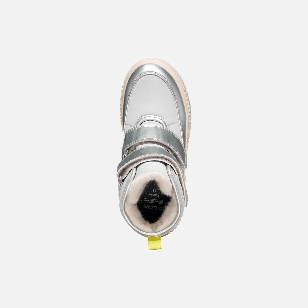 Waterproof ankle boots LAQUINNY ABX GIRL Silver/Fluo Yellow - image number 5 | GEOX