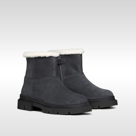 Fur-trimmed ankle boots KARSYN WPF   GIRL Dark grey - image number 7 | GEOX