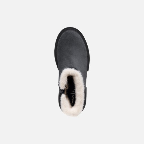 Fur-trimmed ankle boots KARSYN WPF   GIRL Dark grey - image number 5 | GEOX