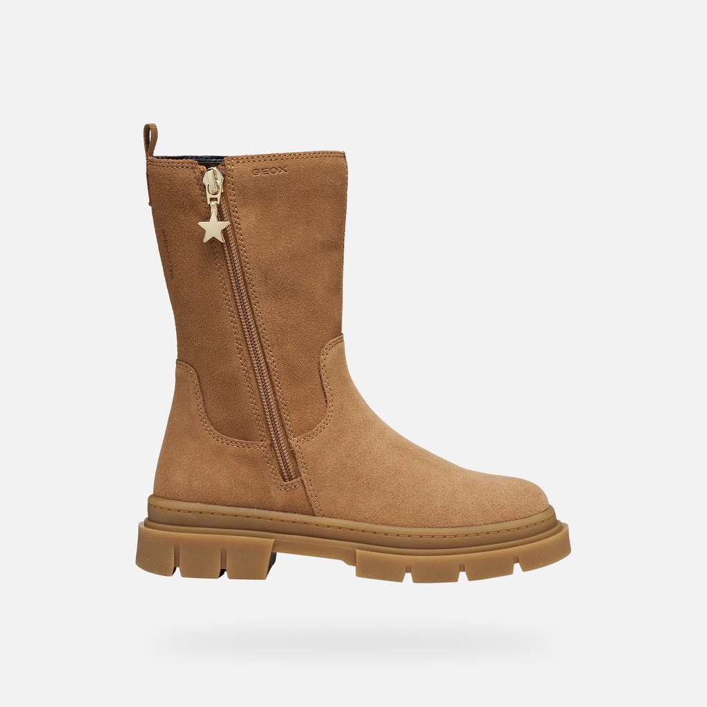 Bottines en daim KARSYN WPF   FILLE Cognac - image number 1 | GEOX