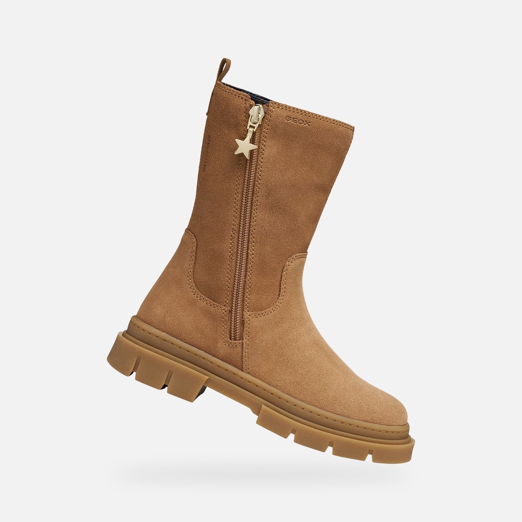 Bottines en daim KARSYN WPF   FILLE Cognac - image number 0 | GEOX